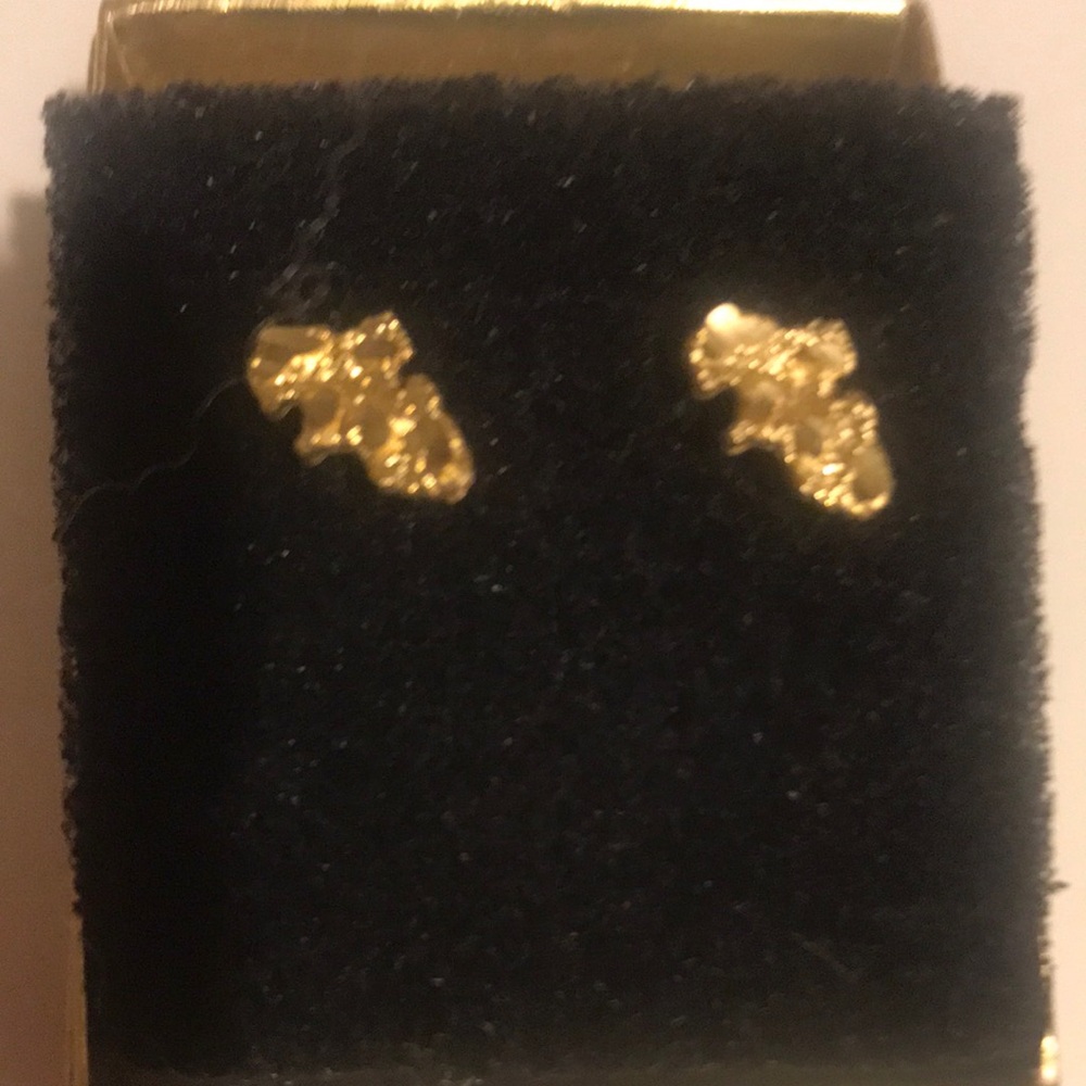 10k Gold Nugget Earrings